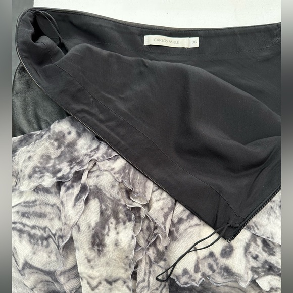 Carlos Miele Skirt, leather, silk, small - Picture 4 of 5